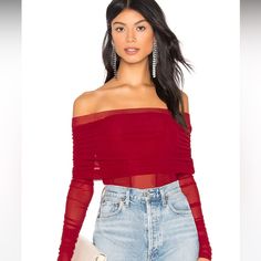 Nwt Majorelle Lia Top In Cranberry Red Sheer Mesh Off The Shoulder Top Ruched Detail Self: 88% Nylon, 12% Elastane Lining: 95% Poly, 5% Elastane Elasticized Neckline Semi-Sheer Mesh Bodice With Full Lining Semi-Sheer Mesh Sleeves Perfect Condition, Never Worn Ships W/ Love In 1-2 Business Days! Red Off-shoulder Top For Night Out, Red Off-shoulder Top For Evening, Red Fitted Off-shoulder Top, Red Off-shoulder Tops, Nylon Tops For Party In Fall, Fitted Red Nylon Tops, Sheer Red Top For Spring, Red Sheer Top For Spring, Red Sheer Tops For Spring