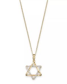 Bloomingdale's - Diamond Star of David Pendant in 14K Yellow Gold, 0.10 ct. t.w. - 100% Exclusive Star Of David Pendant, Diamond Star, Exclusive Jewelry, Star Of David, White Diamonds, Diamond White, Womens Jewelry Necklace, Jewelry Accessories, Gold Necklace