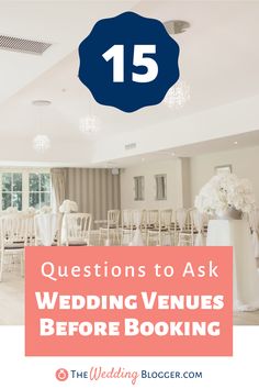 wedding venue with the text 15 questions to ask wedding venues before booking