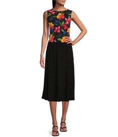 Investments Petite Size Soft Separates Pull-On Paneled Machine Washable Midi Skirt | Dillard's Casual 4-way Stretch Skirt For Spring, Black 4-way Stretch Skirt For Spring, Summer Midi-length Elastane Skirt, Casual Elastane Skirt For Spring, Botanical Floral Prints, Paneled Skirt, Petite Skirt, Dillard's, Petite Size