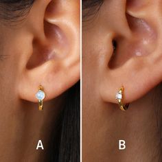 [ OPTIONS ]  SINGLE: 1x single earring only PAIRS: 2x earrings (select this option if you are looking for an earring for both ears!) [ EARRING MEASUREMENTS ]  STYLE A Inner Hoop Diameter: 8mm Stone Size: 4mm STYLE B Inner Hoop Diameter: 9mm Stone Size: 3mm Post Gauge (Thickness):  18G (1.00mm) [ MATERIALS ]  Crafted with Solid .925 sterling silver  100% nickel-free  Gold: 18K gold plated  Silver: Rhodium Plated  Gemstone: AAA Grade Lab Simulated Diamond 🤍 Only HYPOALLERGENIC metals used 🤍 💌 Hola! Have any questions? Feel free to contact me  [ SHIPPING ]  🚚 All orders shipped out the next business day  🇺🇸 UNITED STATES: 2 - 4 business days via USPS  🇨🇦 CANADA: 2 - 12 business days via Canada Post  🌎 INTERNATIONAL: 5 - 15 business days Minimalist Hoop Earrings With Birthstone, Dainty Small Hoop Earrings With Birthstone, Minimalist Round Hoop Earrings With Birthstone, Minimalist Small Hoop Birthstone Earrings, Minimalist Birthstone Hoop Earrings, Minimalist Round Birthstone Hoop Earrings, Dainty Hoop Earrings, Ear Earrings, Birthstone Earring