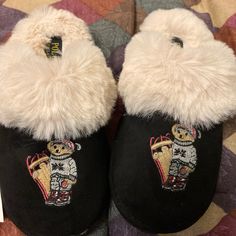 Polo Ski Slippers Fur Inside Slippers Fur, Polo Ralph Lauren Shoes, Polo Tshirts, Bear Slippers, Moccasins Women, Platform Espadrille Sandals, Polo Ralph Lauren Women, Shearling Slippers, Pink Slippers