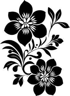 a black and white flower design