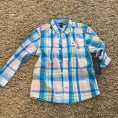 Nwt Tommy Hilfiger Boys Shirt Size 4 Cute Blue Button-up Shirt, Tommy Hilfiger Long Sleeve Tops For Spring, Cute Blue Collared Shirt, Spring Cotton Tommy Hilfiger Tops, Tommy Hilfiger Button-up Summer Tops, Tommy Hilfiger Cotton Tops For Spring, Tommy Hilfiger Summer Button-up Top, Blue Collared Tommy Hilfiger Shirt, Tommy Hilfiger Blue Collared Shirt