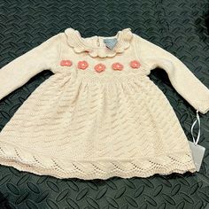 6-9 Months Cute Cream Winter Dress, Fall Playtime White Dress, Cute Cream Fall Dress, Baby Sweater Dress, Tahari Dress, Baby Sweater, Baby Sweaters, Kids' Dresses, Casual Dresses