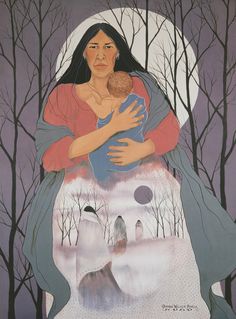 WOMAN HOLDING BABY Gorgeous Paintings, Nc Wyeth, Woman Inspiration, Native American Print, Native Artwork, Trail Of Tears, Native American Artists, Southwest Art, American Indian Art