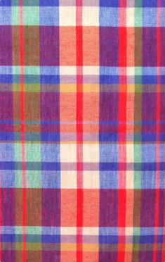 an orange, blue and green plaid fabric