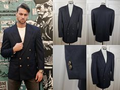 Single-breasted Peacoat For Formal Spring Events, Spring Single-breasted Peacoat For Formal Occasions, Spring Formal Peacoat With Button Closure, Spring Formal Single-breasted Peacoat, Blue Spring Formal Peacoat, Vintage Double-breasted Blazer For Formal Occasions, Vintage Double-breasted Blazer For Business, Steampunk Jacket, Acetate Fabric