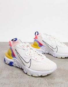 Yellow And Pink, Nike React, Profile Design, Hoka Running Shoes, Nike Logo, Cute Shoes, Air Max Sneakers, Yellow White