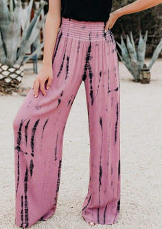 Cozy up with the couch in these tie-dye lounge pants. The fun bottoms are wide-leg and have a smocked waist for a figure-flattering look.

Content Information

100% Polyester Leg Trousers Outfit, Work Pants Women, Slacks For Women, Printed Wide Leg Pants, Flowy Pants, High Waist Fashion, Pantalon Large, Women Pants Casual