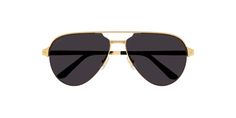 SANTOS D - CARTIER - Sunglasses Cartier Logo, Vogue Kids, Cartier Sunglasses, Optical Lens, Luxury Eyewear, Contemporary Luxury, Many Men, Gold Sunglasses, Sunglass Lenses