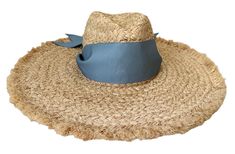 Woven with raffia made from all natural palm tree leaves. The Hydrangea sun hat is the only hat I make that does not feature brass grommets, instead the ribbon is woven through the raffia. You can interchange your ribbon, but be careful to do so gently—as to not unravel the raffia. The great thing about The Hydrangea is that the ribbon can be untied to adjust the hat size. The ribbon is designed to sit on top of the hat brim, this hat is not designed for long ribbons. Palm Tree Leaves, Tree Leaves, French Blue, Happy Summer, Sun Hat, Hat Sizes, Grosgrain Ribbon, Palm Tree, Sun Hats