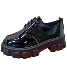 Dark Academia Brogue Shoes Cultivate a dark academia vibe with these cute and classic lace-up shoes with a slightly chunky platform sole. Available in a matte black or patent leather finish. Toe shape: Round. Material: Fake P.U. Leather. Size 35 36 37 38 39 USA Women's Size 4 5 6 7 8 Foot Length 22.5cm 23cm 23.5cm 24cm 24.5cm