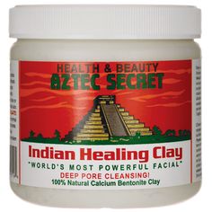 Aztec Secret Indian Healing Clay is a deep pore cleansing facial, hair and body mask\n100% Natural Calcium Bentonite Clay thats great for facials, body wraps, clay baths, foot soaks, hair masks, chilled clay knee packs, insect bites & more\nShrink-wrapped with a non-tear Calcium Bentonite Clay security sticker on the lid.\nNo Fragrance Added\nImportant Note: Do not leave clay mask on skin longer than 5-10 mins for sensitive skin; this will reduce redness/drying. \nSlight redness of skin is norma Tea Tree Face Mask, Aztec Secret Indian Healing Clay, Calcium Bentonite Clay, Face Mask For Blackheads, Indian Healing Clay, Healing Clay, Green Tea Mask, Body Mask, Pore Cleansing