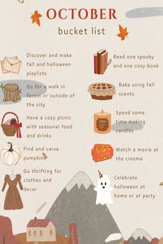 a poster with some things to do in the fall