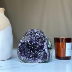 This is a unique Amethyst with unusual druzy cave formations on one side. The stone you will receive is the exact one as in the picture. ✧ MEASURES: Width: 4 in x Height: 4 in. Weight 1.8 lb (840 gr) Unique Healing Gemstone Geodes, Healing Gemstone Geodes, Unique Healing Geodes, Unique Geodes For Healing, Amethyst Geodes For Healing, Handmade Amethyst Geodes Gift, Large Spiritual Geodes For Healing, Amethyst Geodes Gemstone Gift, Amethyst Geodes Raw Stone As Gift