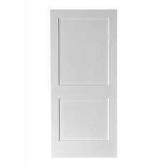 a white door with two panels on the bottom and one panel in the middle, against a