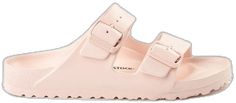 Trendy Pink Poolside Sandals, Pink Spring Poolside Sandals, Pink Sandals For Spring Poolside, Pink Sandals For Poolside Spring, Pink Sandals With Adjustable Fit For Summer, Pink Adjustable Fit Sandals For Summer, Casual Pink Slides For Vacation, Pink Adjustable Synthetic Slides, Pink Synthetic Sandals For Poolside