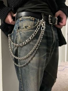 Hip Hop Mode, Skull Pants, Chain Pants, Jeans Chain, Pant Chains, Hip Hop Pants, Mens Keychains, Streetwear Accessories, Moda Jeans