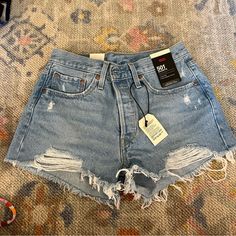 Levis 501 High Waisted Denim Cutoff Shorts. Nwt And Perfect Condition! These Are The Best Jean Shorts! Levi Jeans Aesthetic, Best Jean Shorts, High Rise Jean Shorts, Womens High Waisted Shorts, High Rise Denim Jeans, Cutoff Shorts, Levi’s 501, High Rise Denim Shorts, Denim Cutoff Shorts