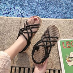 Sandals Beaches Jamaica Women Summer Shoes, Sandals Woman, Rope Sandals, Womens Mary Janes, Womens Sandals Summer, Mary Jane Shoes Womens, Womens Summer Shoes, Braided Rope, Woman Shoes