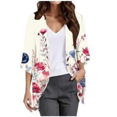 Women's casual fashion print, lightweight and comfortable beach vacation chiffon cardigan, sun cardigan Material: Chiffon Color: as the picture shows, (Due to the difference between different monitors, the picture may have slight color difference. please make sure you do not mind before ordering, Thank you!) Package size: 25x25x2cm,(Please allow 1-3mm error due to manual measurement. please make sure you do not mind before ordering.) Womens Sweaters Fall Cardigan Button down Cardigans Sweatshirt Lightweight Cardigan Summer, Chiffon Cardigan, Women Long Cardigan, Shrug For Dresses, Light Cardigan, Summer Cardigan, Vintage Cardigan, Short Sleeve Cardigan, Lightweight Cardigan