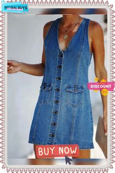 Button Down Denim Tank Top Mini Dress Denim Tank Top, Denim Tank, Button Outfit, Online Clothing, Ladies Tops Fashion, Button Downs, Tank Top, Mini Dress, Tank Tops