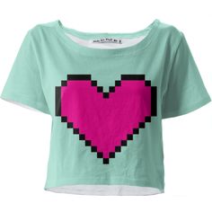 Pixel My Heart Crop Top - Cute 8 bit pink heart design makes a cute women's fashion statement or gift for anyone interested in retro or vintage video games, gaming, computers, or eighties inspired art. Disclosure: This is an affiliate link. Heart Crop Top, Vintage Video, Vintage Video Games