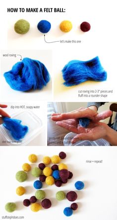 instructions to make felt balls for crafts