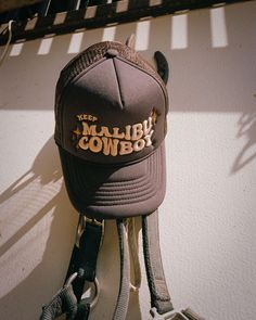 Keep Malibu Cowboy Trucker Hat – Malibu Juice Club Hip Hop Style Outdoor Hat, Rodeo Baseball Cap With Short Brim, Adjustable Snapback Hat For Rodeo With Short Brim, Brown Festival Trucker Hat, Hip Hop Hat With Short Brim For Outdoor, Adjustable Short Brim Trucker Hat For Rodeo, Hip Hop Trucker Hat With Adjustable Fit, Hip Hop Adjustable Trucker Hat With Short Brim, Adjustable Bucket Trucker Hat For Streetwear