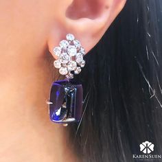 Luscious Tanzanite cabochon in a minimalistic design from “Velvet Dreams” collection 💙 #KarenSuen #KarenSuenFineJewellery Danty Jewelry, Diamond Earrings Online, Sweet Jewelry, Jeweled Earrings, Jewelry Bracelets Gold, Jewelry Making Necklace, Gold Jewelry Earrings, Classic Earrings