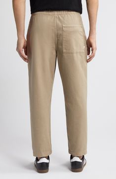 Slide your legs into the lightweight and breathable comfort of organic-cotton twill in straight-legs pants topped with a comfortable drawstring waist. 27" inseam, 15" leg opening; 12" front rise; 14 1/4" back rise (size 32) Zip fly with button closure Drawstring waist Front slant pockets 100% organic cotton Machine wash, line dry Imported Relaxed Fit Chino Cotton Twill Pants With Cargo Pockets, Utility Style Straight Leg Chino Cotton Twill Bottoms, Cotton Relaxed Fit Work Pants With Five Pockets, Relaxed Fit Cotton Work Pants With Five Pockets, Relaxed Cotton Sweatpants Straight Leg, Casual Cotton Cargo Pants With Five Pockets, Relaxed Straight Leg Cotton Sweatpants, Spring Utility Style Relaxed Fit Sweatpants, Spring Utility Sweatpants With Relaxed Fit