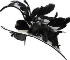 Black Feathered Fascinator For Kentucky Derby, Elegant Black Feathered Fascinator, Black Feathered Wedding Costume Hat, Elegant Black Feather Fascinator, Black Feathered Costume Hat For Wedding, Elegant Black Fascinator With Feathers, Black Feathered Top Hat For Party, Black Feathered Hats And Headpieces For Kentucky Derby, Black Feathered Hats For Kentucky Derby