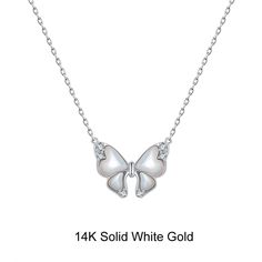 Our gorgeous Gold chain is a classic butterfly design pendant necklace with moissanite diamond and a pearl that has been designed for women. They are beautiful on their own, It gives you a confident feeling and can guarantee you an attractive and luxurious appearance. The modern and trendy gold chain contains 100% real gold material with a stamp for authenticity and it's safe for all skin types. They are nickel-free and their high polished finish gives them a fine 18K shine of purest gold materi Luxury White Gold Butterfly Pendant Necklace, Elegant Sterling Silver Butterfly Necklace, White Gold Cubic Zirconia Butterfly Necklace As Gift, Elegant Butterfly Necklace With Cubic Zirconia, Luxury White Gold Necklaces With Butterfly Charm, Luxury White Gold Necklace With Butterfly Charm, Elegant White Gold Jewelry With Butterfly Charm, Elegant Cubic Zirconia Butterfly Pendant Necklace, White Cubic Zirconia Butterfly Necklace Gift