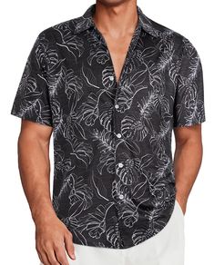 PRICES MAY VARY. Wrinkle-free Fabric -- The beach vacation shirt is made of 88% polyester and 12% spandex for good breathability and elasticity. This fabric is durable and does not wrinkle easily, bring a more comfortable wearing experience. Features -- Short sleeve and button closure design, lightweight and stretchable. The stretch hawaiian shirt show your unique style and fashion. Various Occasions -- Unique printed button-down shirt are suitable for daily wear, party, cruising, beach, luau an Black Tropical Print Short Sleeve Shirt, Affordable Men's Button-up Hawaiian Shirt, Tropical Print Button-up Hawaiian Shirt For Beach, Tropical Cotton Hawaiian Button-up Shirt, Palm Tree Print Button-up Hawaiian Shirt For Beach, Closure Design, Mens Hawaiian Shirts, Stretch Shorts, Vacation Shirts