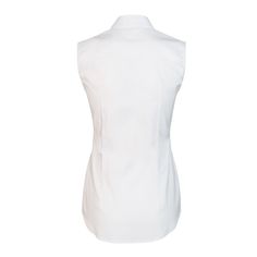 Women Sleeveless Cotton Shirt In White - Jennifer Tattanelli Vest Style, Vest Fashion, Cooler Weather, Sleeveless Shirt, Cotton Shirt, Sleeveless Top, Custom Made, Shirt Designs, Sleek