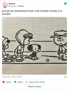 an old peanuts book has been drawn to look like snoop and his friends are playing in the