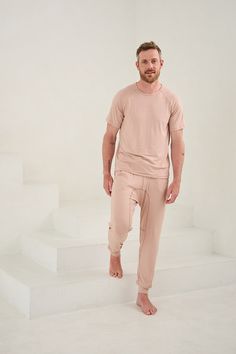 Lounge in comfort and style. Lounge in comfort all day in this incredibly soft loungewear set. This set includes lounge pants with pockets and cuffed ankles and a matching raglan sleeve t-shirt. Made from our ultra-soft and moisture-wicking fabric blend. Made in Canada. 93% Viscose from Bamboo / 7% Spandex. Fits true to size. Available in S, M, L, XL. S (28-30), M (32-34), L (36-38), XL (40-42). Machine washable and dryer friendly. Casual Activewear Long Pants For Relaxation, Casual Long Pants Activewear For Relaxation, Relaxed Fit Activewear For Lounging, Relaxed Loungewear Activewear Pants, Cozy Relaxed Fit Activewear For Relaxation, Cozy Activewear For Relaxation With Relaxed Fit, Comfortable Relaxed Fit Sweatpants For Sleep, Relaxed Fit Athleisure Joggers For Relaxation, Cozy Relaxed Fit Activewear Long Pants