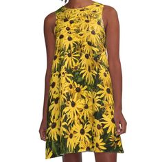 Loose-fit, mid-length sleeveless dress with silky handfeel. Printed on both sides. Machine washable. Size range XS-2XL. Photo of Rudbeckia hirta, commonly called black-eyed Susan, is a member of the sunflower tribe with daisy-like flower heads. T-Shirts, stickers, prints, cards and poster with yin-yang sign available. Fitted A-line Sleeveless Dress For Beach, Fitted A-line Sleeveless Dress For Vacation, Yellow A-line Sleeveless Dress, Fitted A-line Sleeveless Beach Dress, Yellow Fitted A-line Sundress, Fitted Yellow A-line Sundress, Rudbeckia Hirta, The Sunflower, Black Eyed Susan