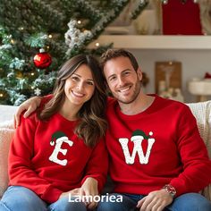 Celebrate the holidays in style with our Custom Family Christmas Sweatshirts! These cozy and festive sweatshirts are perfect for bringing the whole family together in matching holiday outfits. Made from soft, high-quality fabric, they keep you warm and comfortable during all your holiday festivities. Personalize each sweatshirt with your family name, a special message, or unique designs to make your Christmas memories even more special. Available in a variety of sizes for adults and kids, our cu Family Matching Winter Tops For Gifts, Family Matching Crew Neck Winter Sweater, Family Matching Long Sleeve Winter Tops, Red Winter Sweatshirt As Gift, Red Long Sleeve Top For Gifts, Family Matching Holiday Crew Neck Tops, Casual Christmas Festive Sweatshirt, Red Winter Top As Gift, Casual Christmas Sweatshirt For Festive Occasion