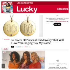 Monogrammed jewelry that will have you singing 'Say My Name' www.goldenthreadshop.com/category_s/1823.htm Monogram Jewelry, Say My Name, Destiny's Child, Gold Pendant Necklace, Personalized Jewelry, Gold Pendant, Singing