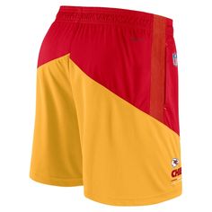 Get ready for any on-the-go event in these Kansas City Chiefs Primary Lockup shorts. They are made with Nike Dri-FIT performance technology, so you will stay fresh and comfortable throughout the day. These shorts also feature mesh-lined pockets on each hip as well as authentic Kansas City Chiefs graphics to show you're a true fan. Dri-FIT technology wicks away moisture Sewn-on ribbed knit side panels Material: 100% Polyester Elastic waistband w/ interior drawstring Brand: Nike Inseam on size M m Nike Shorts For Sports Events, University Red Athletic Shorts For Sports Events, Nike Short Leg Bottoms For Sports Events, Red Sports Bottoms With Built-in Shorts, Red Bottoms With Built-in Shorts For Sports, Red Bottoms With Built-in Shorts For Sports Events, Nike University Red Sports Shorts, Nike Red Athletic Shorts, Nike Red Bottoms With Built-in Shorts