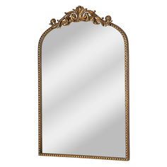 an ornate gold framed mirror on a white background