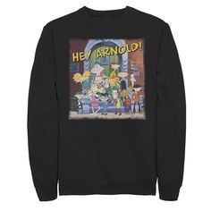 Great to add to your 90's kid wardrobe, this fleece is great for any fan of classic cartoons. Great to add to your 90's kid wardrobe, this fleece is great for any fan of classic cartoons. Crewneck Long sleeves FABRIC & CARE Cotton, polyester Machine wash Imported Color: Black. Gender: male. Age Group: adult. Pattern: Graphic. Arnold And Helga, Hey Arnold, Kids Wardrobe, Classic Cartoons, Pattern Graphic, Fabric Care, Age Group, Graphic Sweatshirt, It Cast