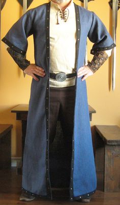 Medieval Celtic Viking Barbarian Short Sleeves Long Coat Jacket Vest Viking Clothes, Mens Garb, Celtic Viking, Medieval Clothes, Viking Clothing, Long Coat Jacket, Jacket Vest, Vest Coat, Folk Costume