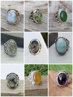 NOTE : WE USED NATURAL GEMSTONES , SO STONE  MAY BE LITTLE DIFFERENT .This is a listing of multiple stones rings , you can choose stone according to your choice  # Metal = sterling silver  925  # Gemstone  -  multiple gemstones  # Ring Size - Available in all Size  # Stone Color - choose according to your choice  # Stone Shape - Oval Handmade Crafting bohemian Ring - This style has bohemian style . it will look beautiful when you wear it .. Thanks for visiting our shop ...  favorite our shop for Bohemian Adjustable Rings With Round Stone, Bohemian Silver Crystal Ring In Sterling Silver, Bohemian Sterling Silver Crystal Ring, Handmade Sterling Silver Gemstones For Anniversary, Bohemian Silver Sterling Crystal Ring, Bohemian Sterling Silver Crystal Ring For Anniversary, Bohemian Moonstone Ring With Large Stone For Gift, Bohemian Moonstone Ring With Large Stone As Gift, Handmade Bohemian Ring For Anniversary