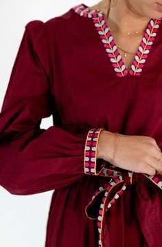 + rich burgundy red color+ chic notched neckline+ intricate embroidered details+ flattering & adjustable tie at the waistline Homecoming Shoes, Notched Neckline, Rich Burgundy, Embroidered Details, Burgundy Red, V Neck Dress, Embroidered Dress, Skirt Top, New Shop