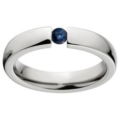 Stunning 4mm tension set ring that includes a deluxe arc comfort fit design for easy daily wear. The stone is a round 3mm heat treated blue saphire that is held in place by extreme tension from the polished stainless steel. This ring is handcrafted by jewelry artisans who understand quality and value. This ring is a must have for your jewelry collection. Size: 7.  Gender: unisex.  Age Group: adult. Modern Stackable Rings With Tension Setting For Promise, Modern Stackable Rings With Tension Setting, Modern Rings With Tension Setting And Round Band, Modern Channel Set Rings With Round Band, Modern Sapphire Ring With Polished Finish And Round Band, Modern Channel Set Round Band Ring, Modern Sapphire Ring With Polished Finish, Modern Stackable Rings With Tension Setting For Anniversary, Modern Sapphire Ring With Tension Setting And Round Band