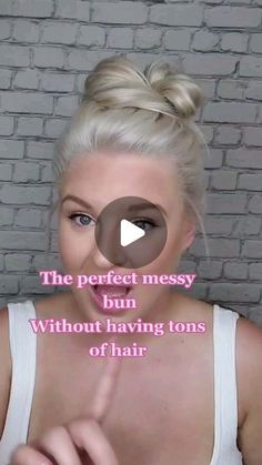 Jillian Jane on Instagram: "Just a reminder that tons of hair isnt nesseary for a cute fluffy messy bun #diyhairschool #realhair #finehairtips #easyhairstyles #messybuntutorial" Messy Bun For Short Hair, Fine Hair Tips, Long Fine Hair, Short Hair Ponytail