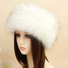 Gorgeous Retro Faux Fur Russian Hat - Fashionable! - Great For Winter And Fall, Ear Warmer, Empty Top - New - Color: White Fur Russian Hat, Winter Earmuffs, Headband Winter, Apres Ski Party, Russian Hat, White Russian, Ear Warmer, Apres Ski, Earmuffs